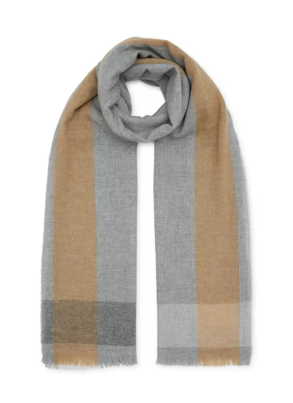 Scarves & Wraps>JOHNSTONS OF ELGIN Border Cashmere Scarf