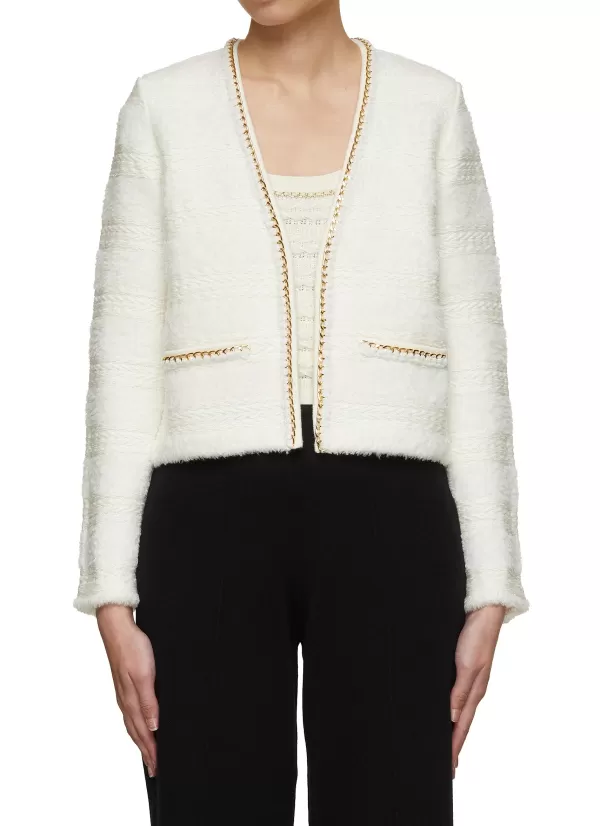 Jackets>CRUSH COLLECTION Boucle Tweed Cropped Jacket