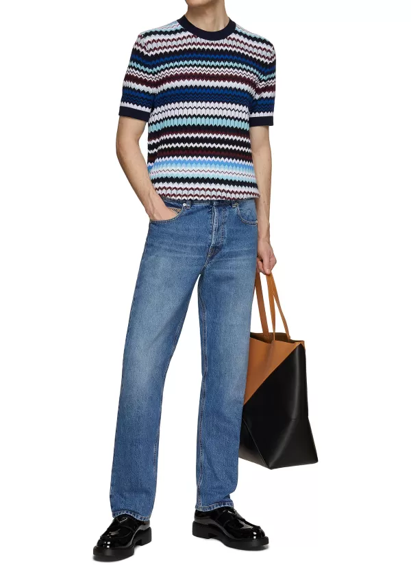 T-Shirts>MISSONI Boucle Yarn Chevron Crewneck T-Shirt