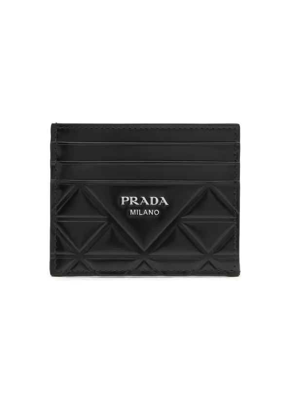 Small Leather Goods>PRADA Brushed Leather Cardholder