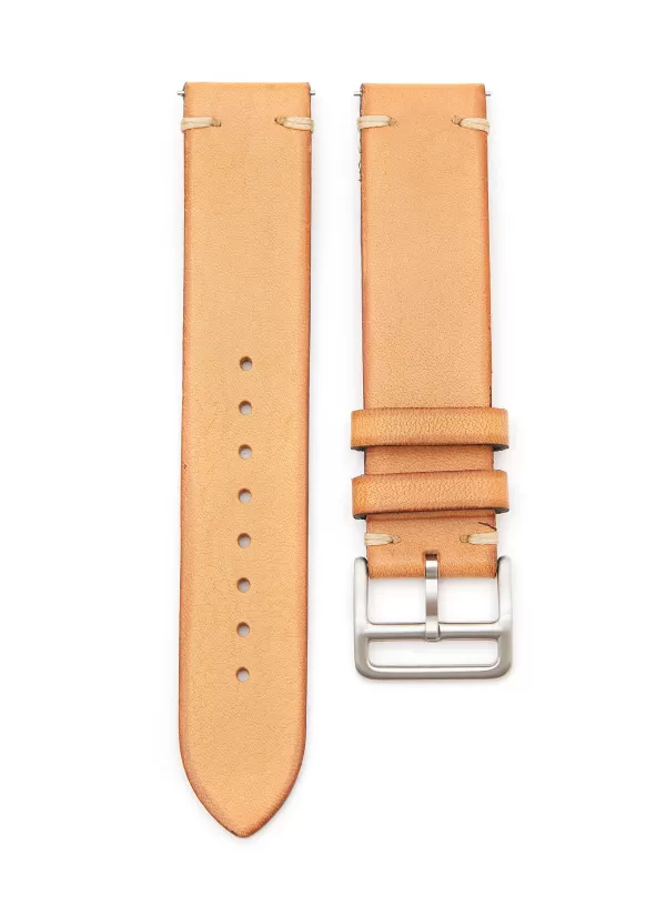 Watches>CUSTOM T. WATCH ATELIER Brushed Steel Pin Buckle Leather Watch Strap