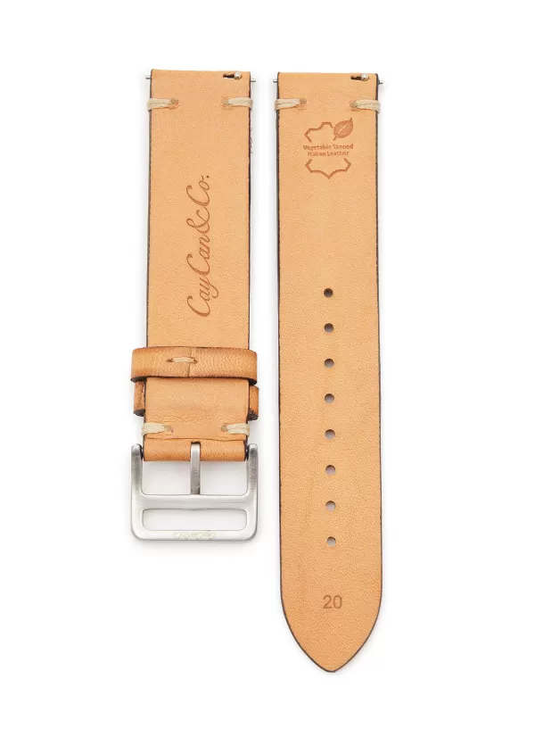 Watches>CUSTOM T. WATCH ATELIER Brushed Steel Pin Buckle Leather Watch Strap