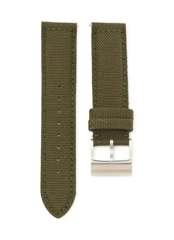 Watches>CUSTOM T. WATCH ATELIER Brushed Steel Pin Buckle Nylon Watch Strap