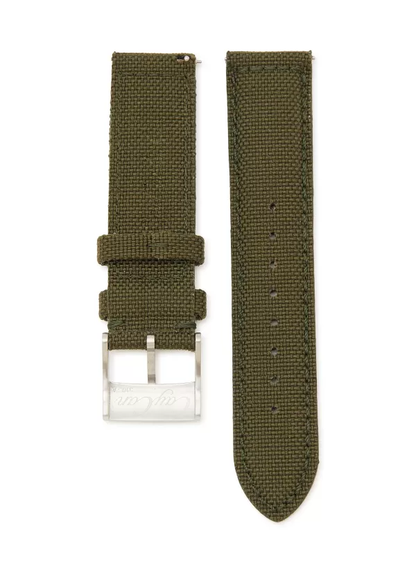 Watches>CUSTOM T. WATCH ATELIER Brushed Steel Pin Buckle Nylon Watch Strap