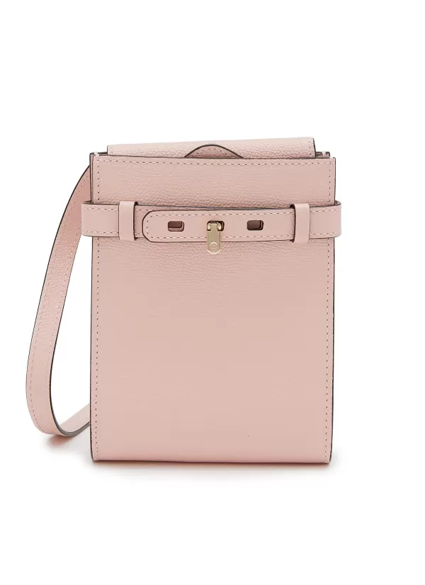 Crossbody>VALEXTRA B-Tracollina' Grained Leather Crossbody Pouch