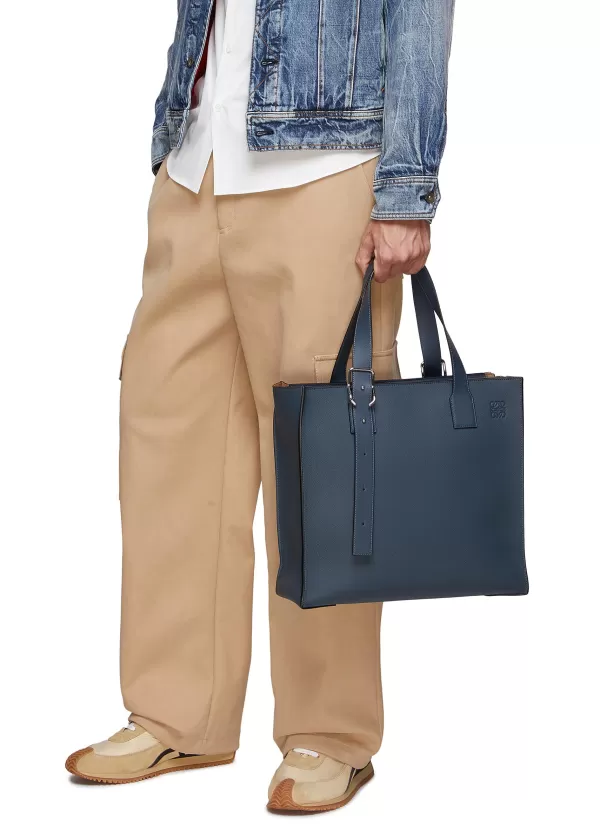 Tote Bags>LOEWE Buckle Zip Leather Tote