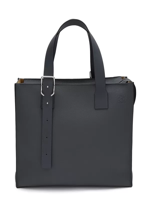 Tote Bags>LOEWE Buckle Zip Leather Tote Bag