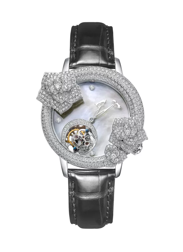 Watches>SARAH ZHUANG Butterfly Rose Diamond 18K White Gold Tourbillon Watch