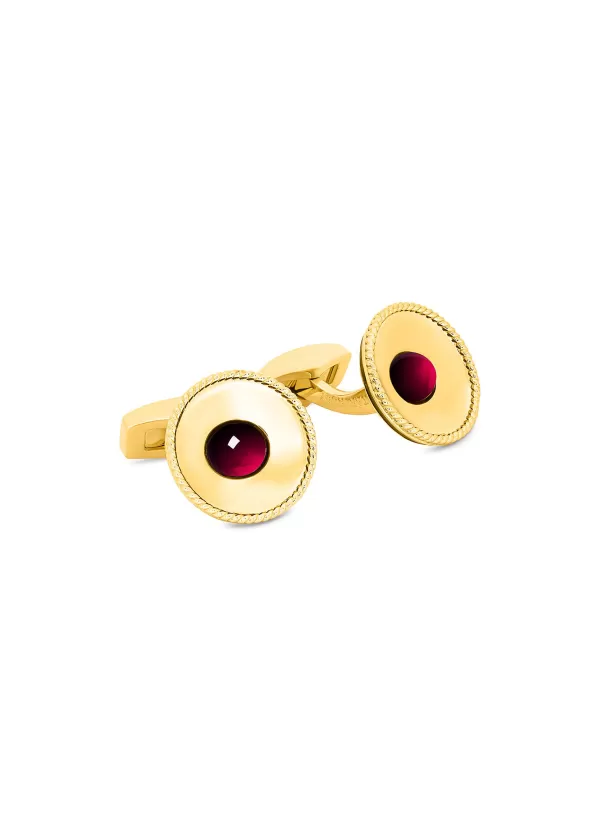 Cufflinks>TATEOSSIAN Cable Bowl Gold Plated Sterling Silver Base Cufflinks