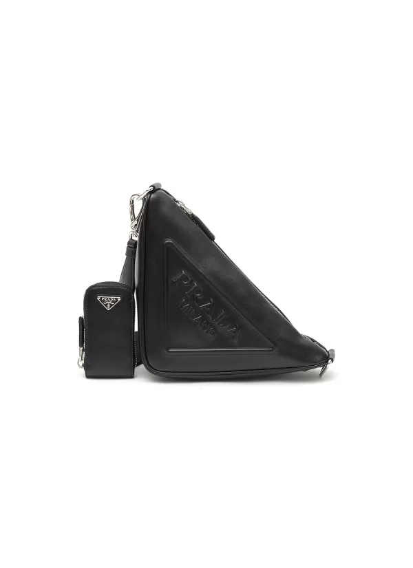 Crossbody>PRADA Calfskin Leather Triangular Crossbody Bag