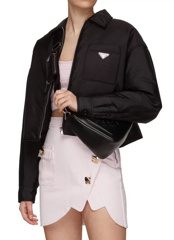 Crossbody>PRADA Calfskin Leather Triangular Crossbody Bag