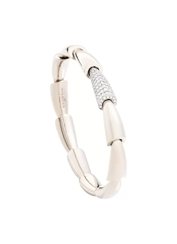 Fine Jewellery>VHERNIER Calla 18K White Gold Diamond Midi Bracelet — 15Cm