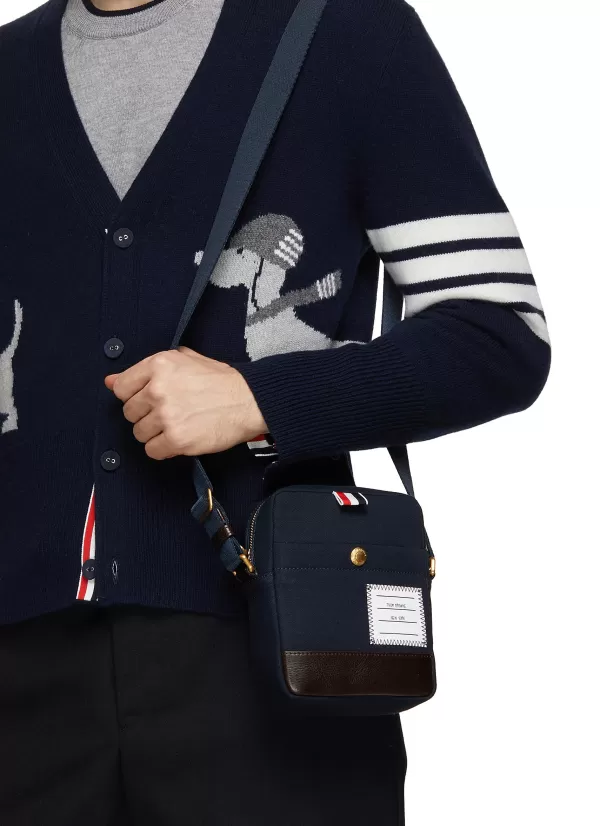 Crossbody>THOM BROWNE Canvas Small Crossbody Bag