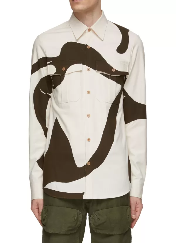 Shirts>DRIES VAN NOTEN Carolo Abstract Print Shirt