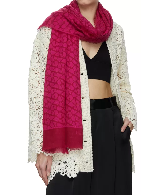 Scarves & Wraps>VALENTINO Cashmere Toile Iconographe Stole