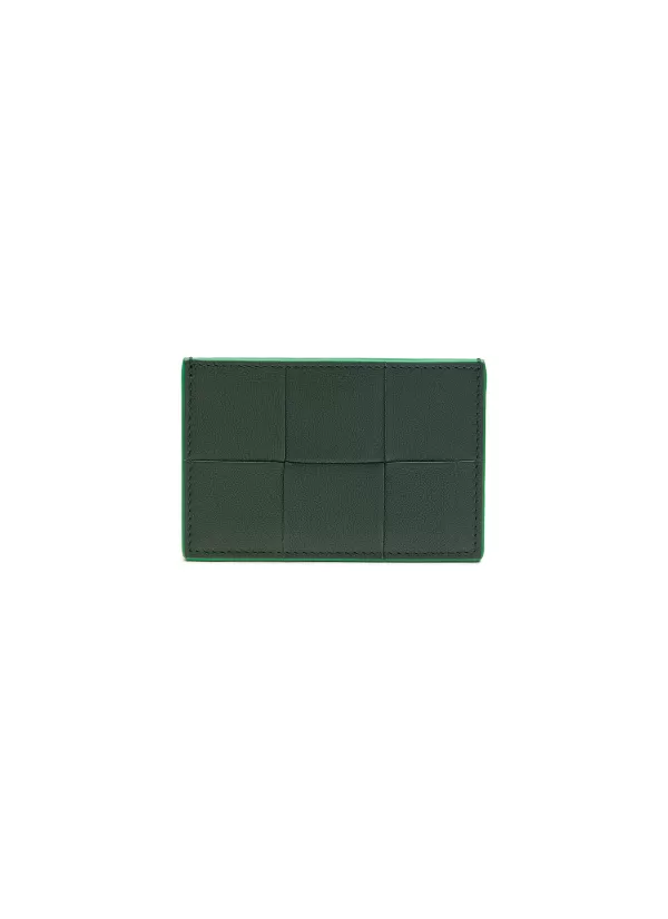 Small Leather Goods>BOTTEGA VENETA Cassette' Bicoloured Woven Leather Cardholder