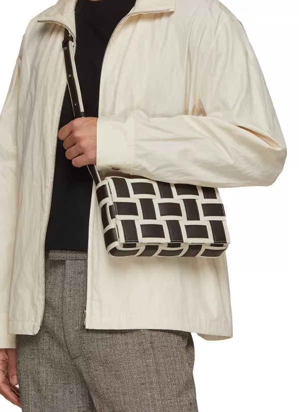 Crossbody>BOTTEGA VENETA Cassette Leather Canvas Crossbody Bag