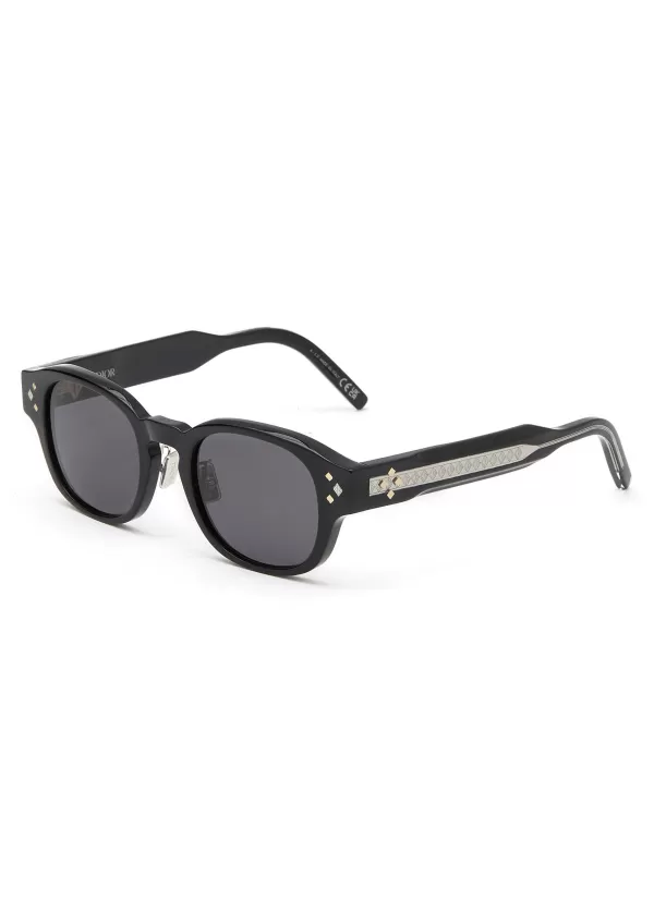 Eyewear>DIOR Cd Diamond R2F Round Acetate Sunglasses