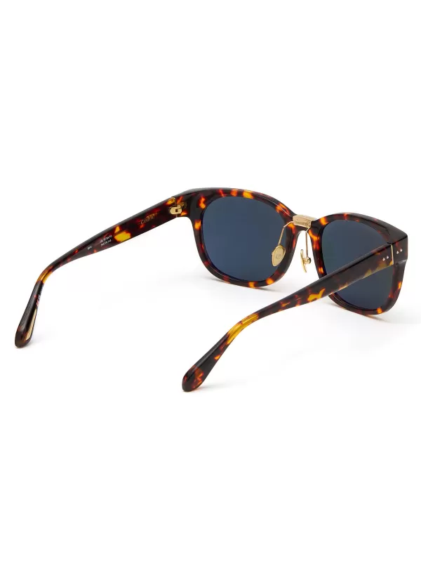 Eyewear>LINDA FARROW Cedric Acetate D-Frame Sunglasses