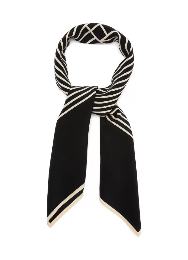 Scarves & Wraps>TOTEME Centred Monogram Silk Scarf