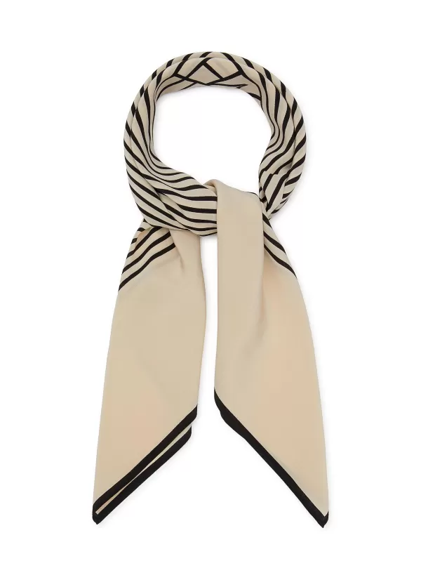 Scarves & Wraps>TOTEME Centred Monogram Silk Scarf