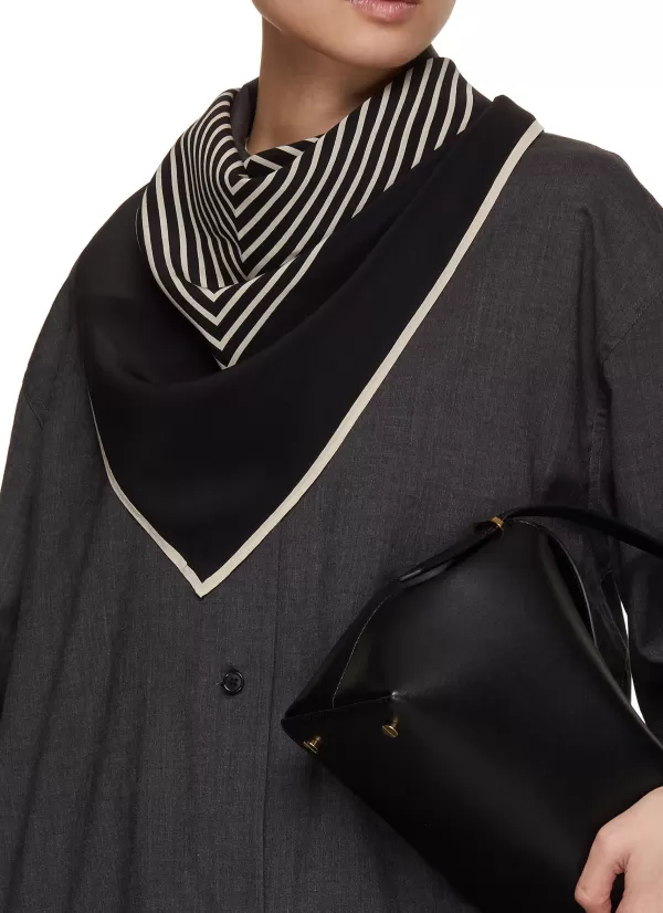 Scarves & Wraps>TOTEME Centred Monogram Silk Scarf