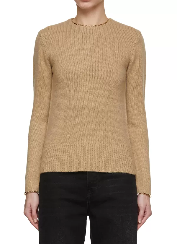 Knitwear>TOTEME Chain Trim Knit Top