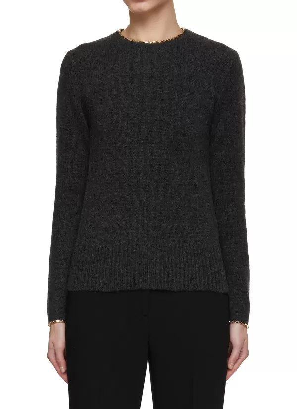 Knitwear>TOTEME Chain Trim Knit Top