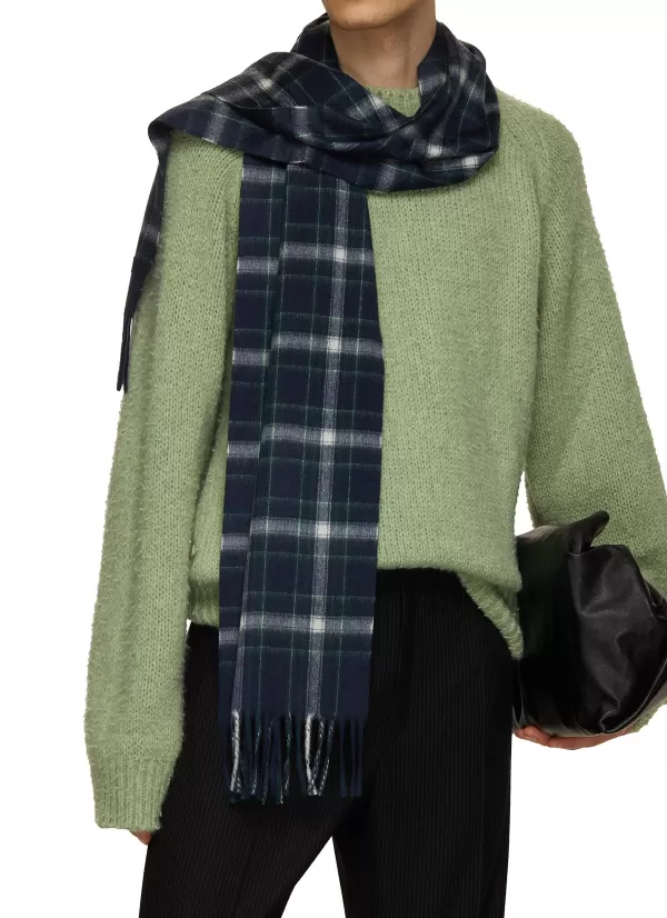 Scarves>COLOMBO Check Print Cashmere Scarf