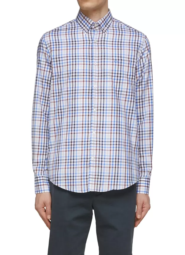 Shirts>PAUL & SHARK Chequered Cotton Twill Shirt