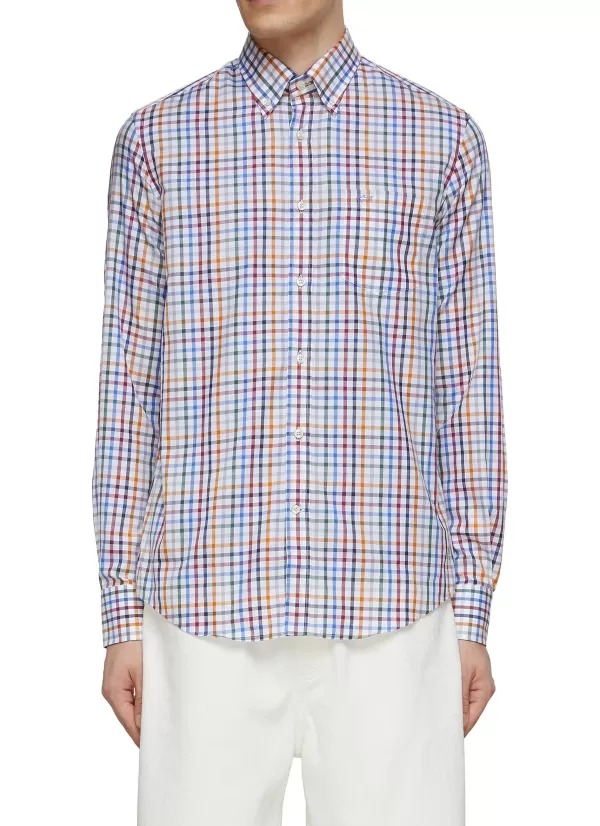 Shirts>PAUL & SHARK Chequered Cotton Twill Shirt