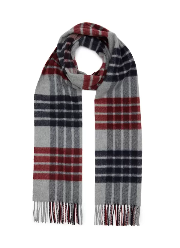 Scarves>JOHNSTONS OF ELGIN Chequered Wool Scarf