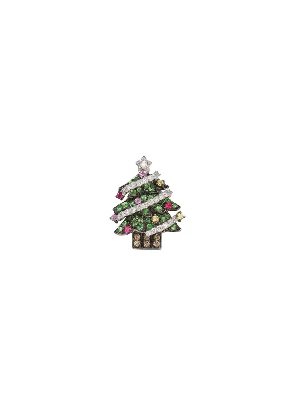 Fine Jewellery>MIO HARUTAKA Christmas Tree 18K White Gold Diamond Gemstone Single Earring