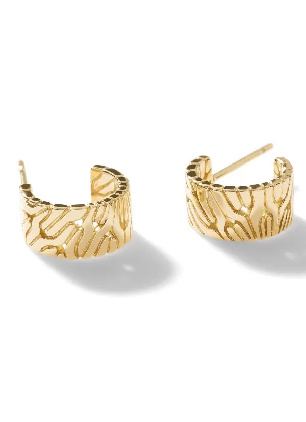 Fine Jewellery>JOHN HARDY Classic Chain 18K Gold C Hoop Earrings