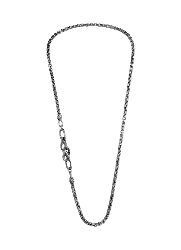 Fine Jewellery>JOHN HARDY Classic Chain Black Rhodium Asli Sterling Silver Box Chain Necklace — Size 26