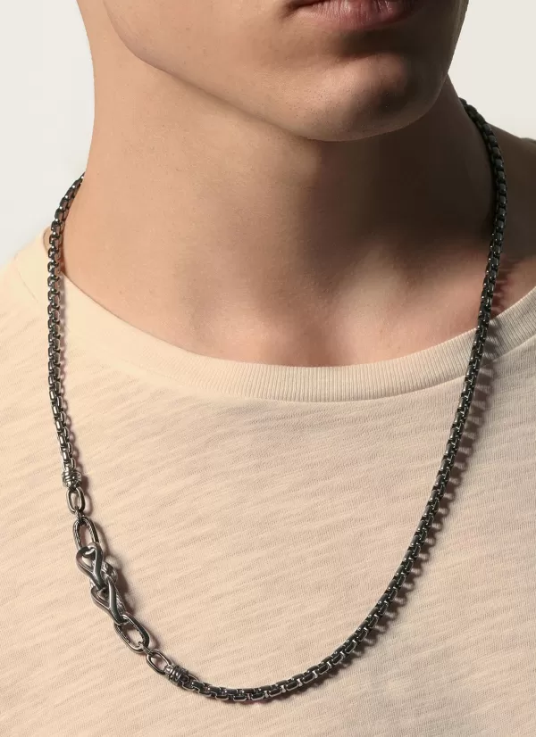 Fine Jewellery>JOHN HARDY Classic Chain Black Rhodium Asli Sterling Silver Box Chain Necklace — Size 26