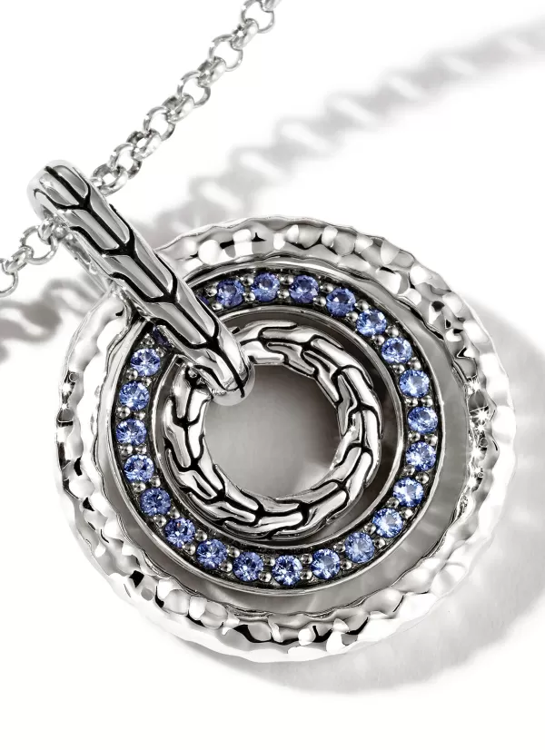 Fine Jewellery>JOHN HARDY Classic Chain Blue Sapphire Sterling Silver Mini Rolo Chain Necklace — Size 18-20