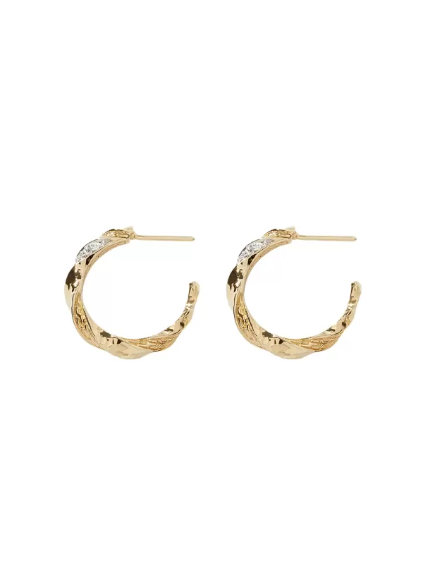 Fine Jewellery>JOHN HARDY Classic Chain Hammered 18K Gold Twisted Hoop Earrings