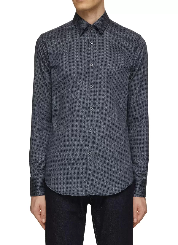 Shirts>CANALI Clover Print Shirt