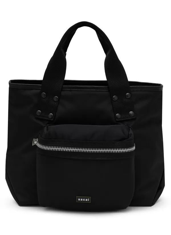 Crossbody>SACAI Coal Medium Nylon Tote Bag