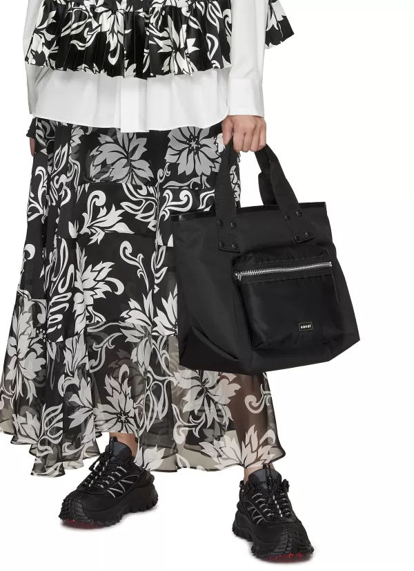 Crossbody>SACAI Coal Medium Nylon Tote Bag