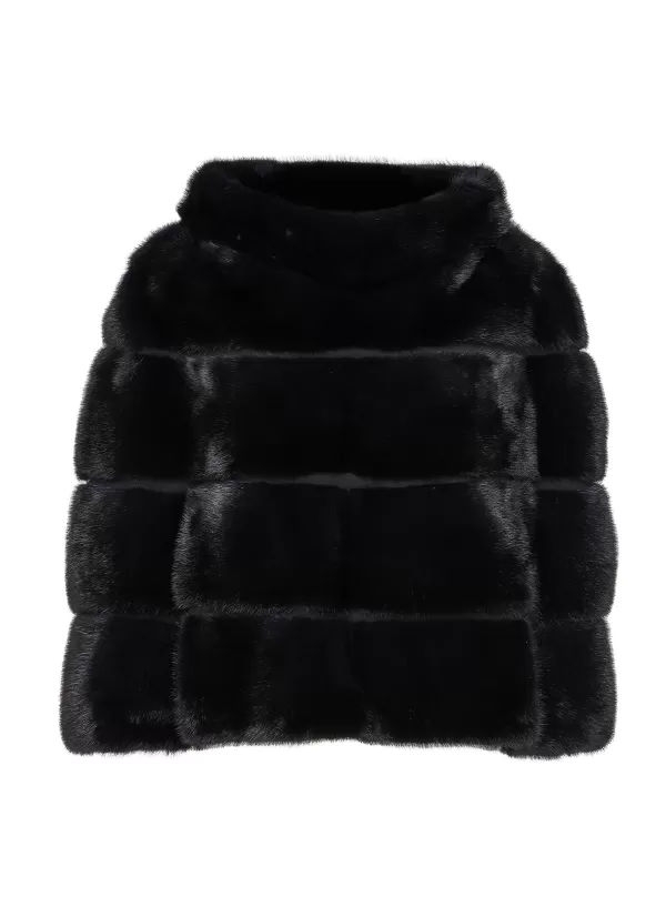 Scarves & Wraps>FABIO GAVAZZI Collared Mink Fur Cape