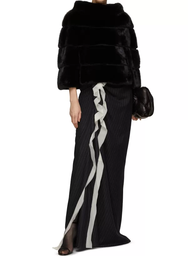 Scarves & Wraps>FABIO GAVAZZI Collared Mink Fur Cape