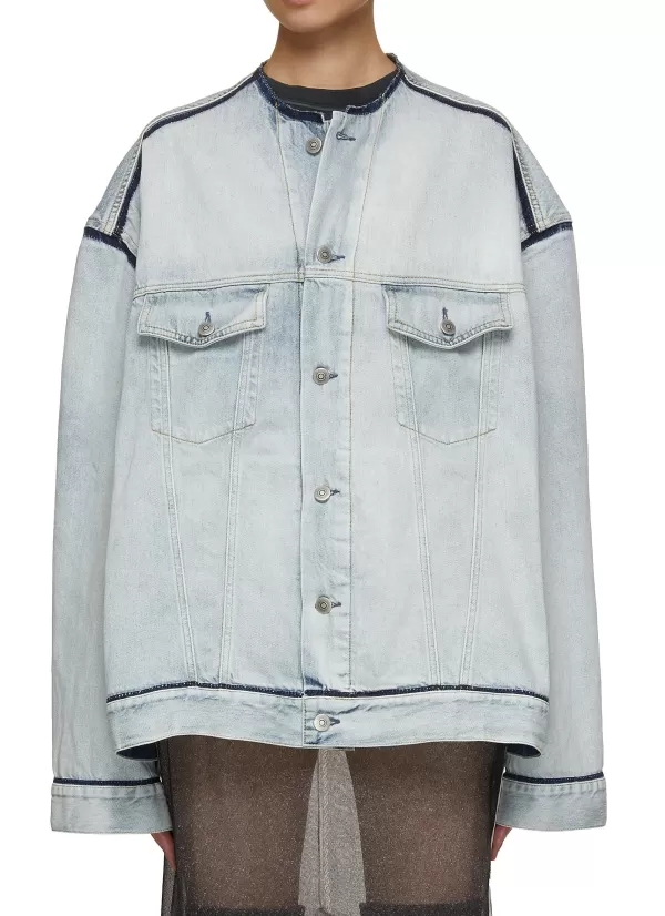 Jackets>MAISON MARGIELA Collarless Denim Jacket