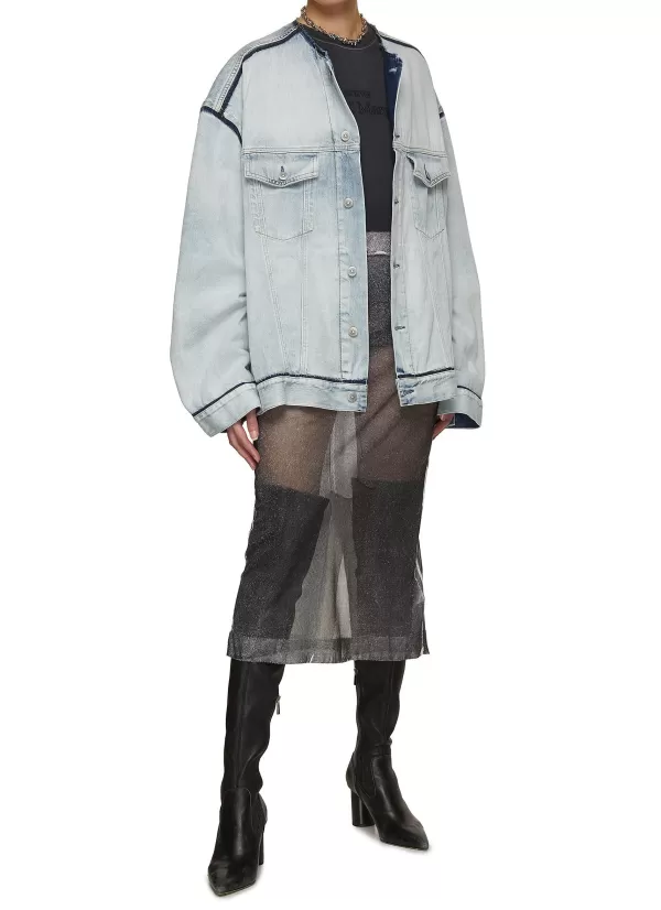 Jackets>MAISON MARGIELA Collarless Denim Jacket