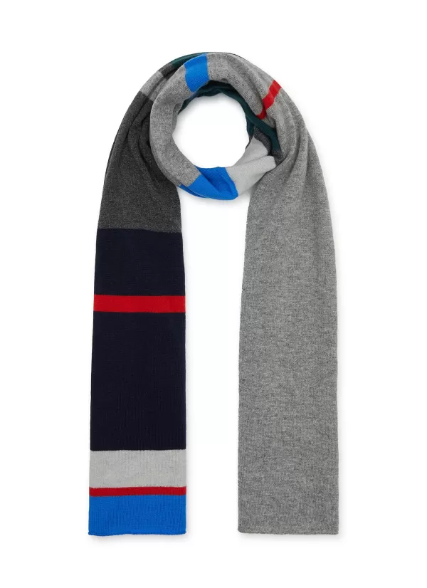 Scarves & Wraps>JOHNSTONS OF ELGIN Colour Block Stripe Cashmere Stole