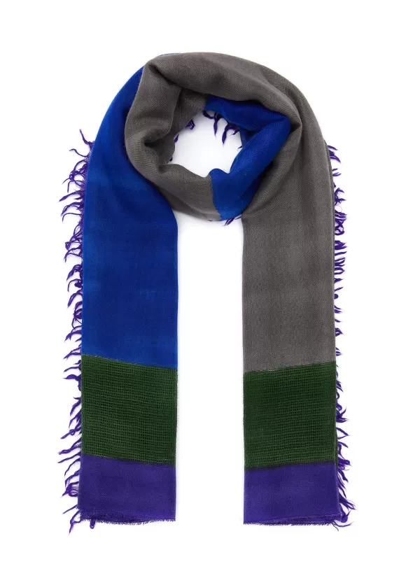 Scarves & Wraps>CASHÀ Colourblock Cashmere Silk Knit Stole