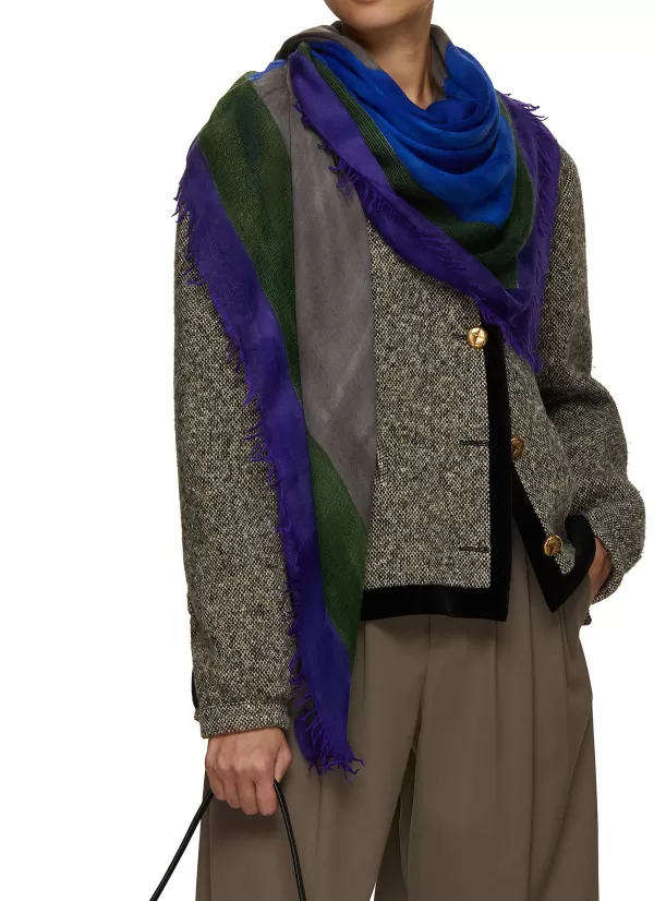 Scarves & Wraps>CASHÀ Colourblock Cashmere Silk Knit Stole