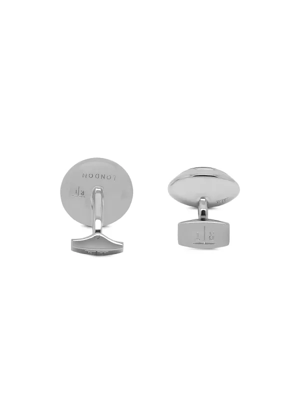 Cufflinks>TATEOSSIAN Compass Motif Rhodium-Plated Cufflinks