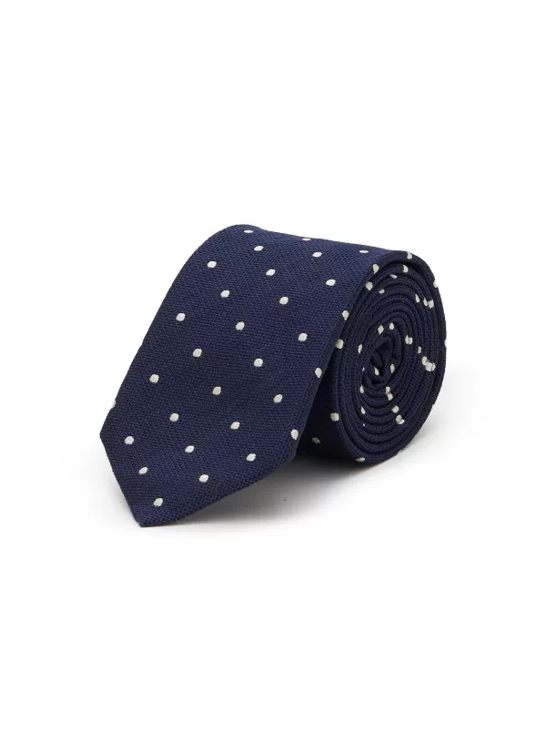 Ties>STEFANOBIGI MILANO Contrast Dot Bourette Silk Tie